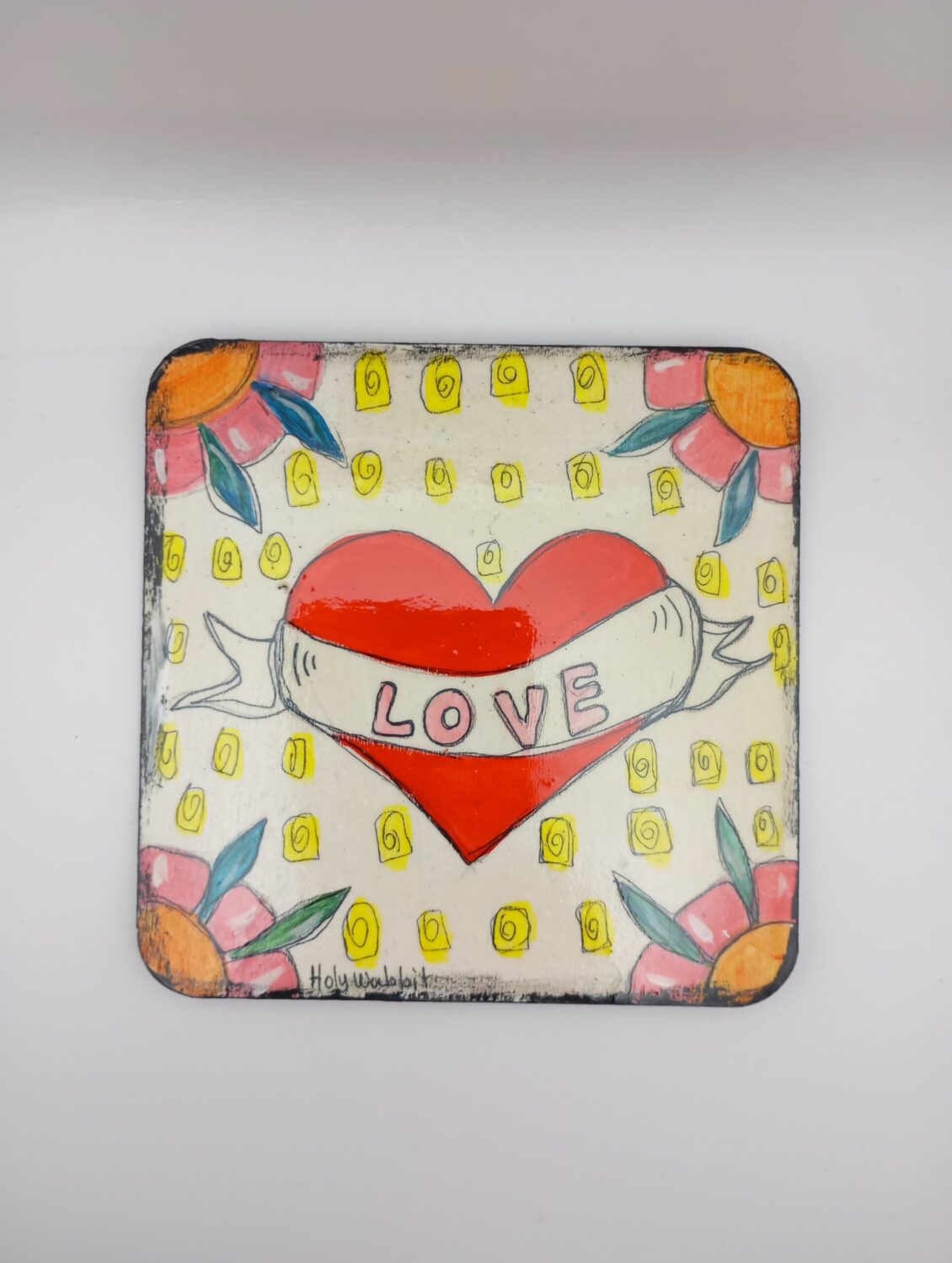 Heart And Flowers Coaster